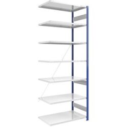 Steckregal, Bauart leicht, einseitig, HxBxT 3000 x 1000 x 800 mm, blau/grau, Anbauregal eurokraft pro