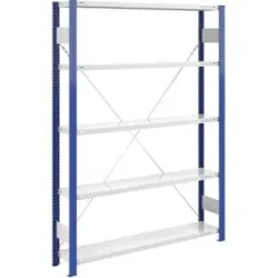 Steckregal, Bauart leicht, einseitig, HxBxT 2000 x 1300 x 300 mm, blau/grau, Grundregal eurokraft pro