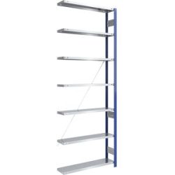 Steckregal, Bauart leicht, einseitig, HxBxT 3000 x 1000 x 300 mm, blau/verzinkt, Anbauregal eurokraft pro