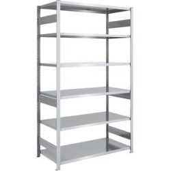 Schwerlast-Steckregal, doppelseitig, HxBxT 2500 x 1300 x 800 mm, verzinkt, Grundregal eurokraft pro