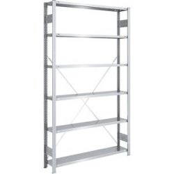 Steckregal, Bauart leicht, einseitig, HxBxT 2500 x 1300 x 300 mm, verzinkt, Grundregal eurokraft pro