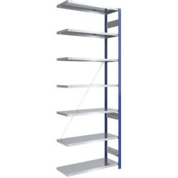 Steckregal, Bauart leicht, einseitig, HxBxT 3000 x 1000 x 500 mm, blau/verzinkt, Anbauregal eurokraft pro