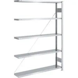 Steckregal, Bauart mittelschwer, einseitig, HxBxT 2000 x 1300 x 300 mm, verzinkt, Anbauregal eurokraft pro