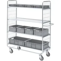 Etagenwagen SERIE 100, 4 Etagen, LxBxH 800 x 460 x 1585 mm HelgeNyberg