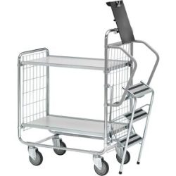 Leiterwagen SERIE 100, 2 Etagen, LxBxH 890 x 460 x 1120 mm HelgeNyberg