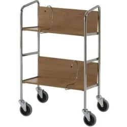 Aktenordnerwagen verchromt, 2 Etagen, LxBxH 550 x 340 x 840 mm, Eiche-Dekor HelgeNyberg