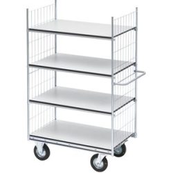 ESD-Etagenwagen SERIE 300, 4 Etagen, LxBxH 1390 x 650 x 1730 mm, ab 5 Stk HelgeNyberg