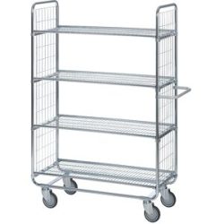 Gitterwagen SERIE 100, 4 Etagen, LxBxH 1380 x 460 x 1585 mm HelgeNyberg