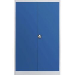 Extrahoher Universalschrank, HxBxT 2200 x 1200 x 500 mm, lichtgrau / enzianblau mauser
