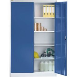 Magazinschrank, HxBxT 1950 x 1200 x 500 mm, lichtgrau / brillantblau mauser