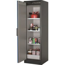 Feuerbeständiger Gefahrstoffschrank Typ 90, 1-türig, 3 Fachböden, Tür lichtblau eurokraft pro