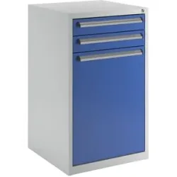Werkzeugschrank, Breite 600 mm, Höhe 1000 mm, Schubladen 2 x 100 mm, Tür 1 x 700 mm eurokraft basic