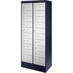 kaiserkraft Laptopschrank, 20 Fächer, HxB 1900 x 782 mm, schwarzgrau / lichtgrau