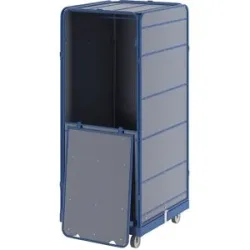 kaiserkraft Rollbehälter SAFE, Logistikbox, HxBxT 1785 x 720 x 810 mm, Rollplatte blau