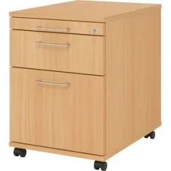 Rollcontainer, 1 Utensilienschub, 1 Materialschub, 1 Hängeregistratur, Tiefe 580 mm, Dekor Buche eurokraft pro