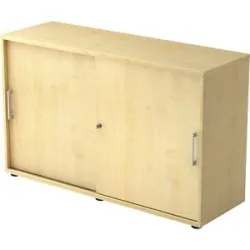Schiebetürenschrank, Höhe 748 mm, 1 Fachboden, Ahorn-Dekor eurokraft pro