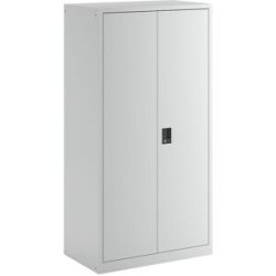 Flügeltürenschrank, HxBxT 1950 x 1000 x 580 mm, Leergehäuse mit Trennwand, lichtgrau LISTA