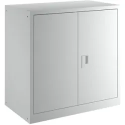 Flügeltürenschrank, 2 Fachböden, Breite 1000 mm, lichtgrau LISTA