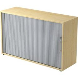 kaiserkraft Querrollladenschrank, je 2 Fachböden, 1 Trennwand, Dekor Ahorn