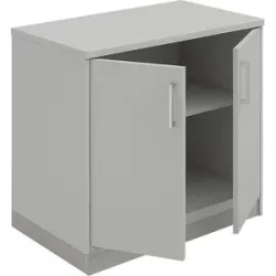 kaiserkraft THEA - Flügeltürschrank, 1 Fachboden, 2 Ordnerhöhen, lichtgrau