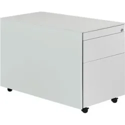 Schubladencontainer mit Rollen, HxT 570 x 800 mm, 1 Materialschub, 1 Hängeregistratur, lichtgrau / lichtgrau / lichtgrau mauser