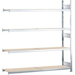 Weitspannregal, gesteckt, HxBxT 2500 x 1500 x 800 mm, Spanplatten, Anbauregal SCHULTE
