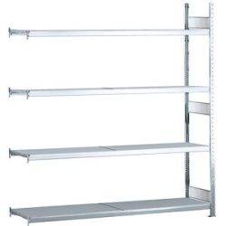 Weitspannregal, gesteckt, HxBxT 2500 x 1500 x 400 mm, Stahlböden, Anbauregal SCHULTE