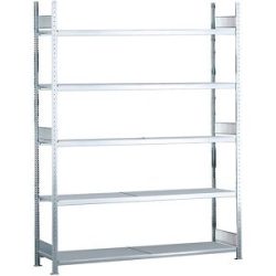 Weitspannregal, gesteckt, HxBxT 3000 x 2500 x 400 mm, Stahlböden, Grundregal SCHULTE