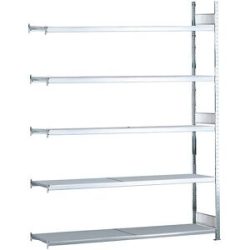 Weitspannregal, gesteckt, HxBxT 3000 x 2500 x 400 mm, Stahlböden, Anbauregal SCHULTE