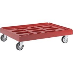 kaiserkraft Transportroller, LxB 814 x 612 mm, aus HDPE, feuerrot