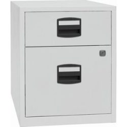 Mobiler Beistellschrank PFA, 1 Schublade, 1 Hängeregistratur, lichtgrau BISLEY
