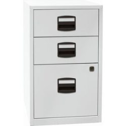 Beistellschrank PFA, 2 Schubladen, 1 Hängeregistratur, lichtgrau BISLEY
