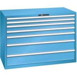 Schubladenschrank, 7 Schubladen, BxTxH 1431 x 725 x 1000 mm, lichtblau LISTA