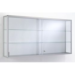 Vitrine, Ausführung Wandvitrine, Breite 1220 mm, 2 Schiebetüren eurokraft pro