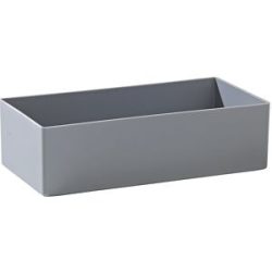 kaiserkraft Einsatzkasten, Sondergröße, Polystyrol, VE 50 Stk, LxBxH 216 x 108 x 63 mm, grau
