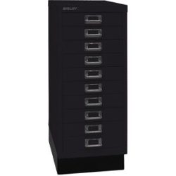 MultiDrawer? 29er Serie, mit Sockel, DIN A4, 10 Schubladen, schwarz BISLEY