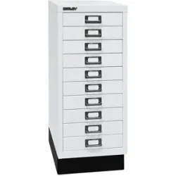 MultiDrawer? 29er Serie, mit Sockel, DIN A4, 10 Schubladen, verkehrsweiß BISLEY
