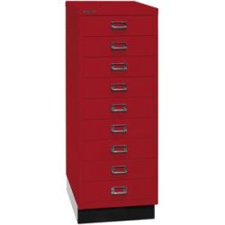 MultiDrawer? 39er Serie, mit Sockel, DIN A3, 9 Schubladen, kardinalrot, schwarz BISLEY