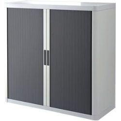 Rollladenschrank easyOffice®, 2 Fachböden, Höhe 1040 mm, weiß / anthrazit Paperflow