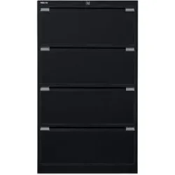Hängeregistraturschrank, 2-bahnig, 4 Schübe, DIN A4, tiefschwarz BISLEY