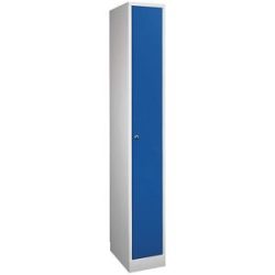 Spind Komfort, 1 Abteil, lichtgrau / enzianblau, Breite 300 mm Wolf