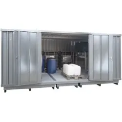 Gefahrstoff-Container auch zur aktiven Lagerung entzündbarer Stoffe, Außen-HxBxT 2605 x 5075 x 4330 mm, verzinkt LaCont