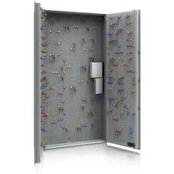 kaiserkraft Schlüsseltresor, Sicherheitsstufe A und Euro-Norm S1, lichtgrau, HxBxT 1800 x 1000 x 200 mm, für max. 1000 Haken