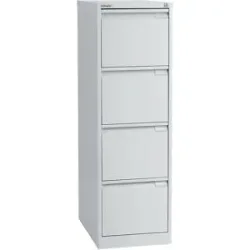 Hängeregistraturschrank, 1-bahnig, 4 Schübe, DIN A4, lichtgrau BISLEY