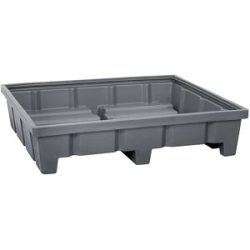 kaiserkraft Regal-Bodenwanne, aus Polyethylen, Auffangvolumen 315 l, für Fachbreite 1400 mm