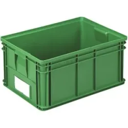 kaiserkraft Stapeltransportkasten, LxBxH 650 x 470 x 300 mm, Farbe Grün, VE 3 Stk