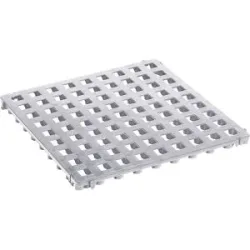 kaiserkraft Kunststoff-Bodenrost, Polyethylen, 500 x 500 mm, Standard, VE 20 Stk, lichtgrau