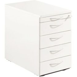 kaiserkraft THEA - Standcontainer, Utensilienschub, 4 Materialschübe, altweiß
