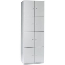 4er-Schließfachschrank Frankfurt, 2 Abteile, B 600 mm, lichtgrau Wolf
