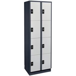 4er-Schließfachschrank Stuttgart, 2 Abteile, B 600 mm, anthrazitgrau / lichtgrau Wolf